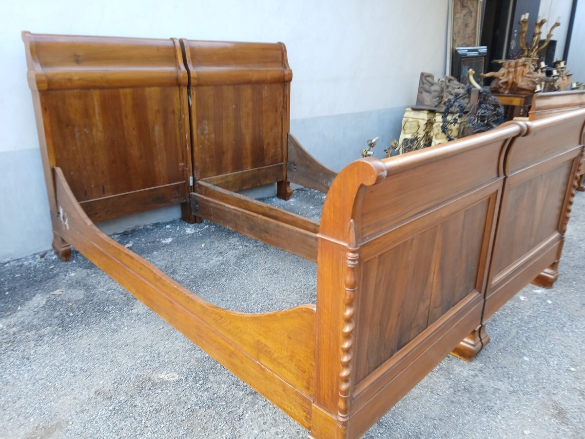 COPPIA LETTI A BARCA SINGOLI O MATRIMONIALE NOCE MASSELLO