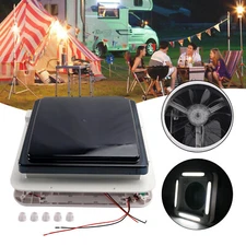 11" RV Caravan Roof Vent Forward & reverse motor RV Fan 12V Skylight With Light