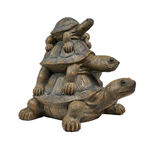 20 in H Stacking Turtle Family Garden Statue Backyard Garden Lawn Decor - Picture 2 of 8