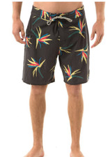 NWT MENS CAPTAIN FIN JUNGLE JAM BOARD SHORTS 65 30 Black 18" outseam