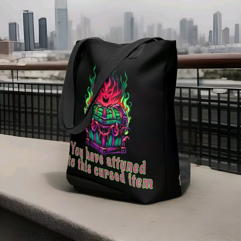 桌面 D&D 托特包 持有诅咒物品 15" X 15" 3 手柄颜色 DM 礼物 — 第 2/4 张图片