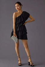 Anthropologie x Endless Rose Tiered Black Mini Dress - Size Small RRP £90