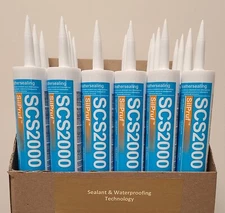 (12 PACK) GE SCS2009 - Silpruf, Aluminum Gray, 10.1 Fl Oz Cartridge