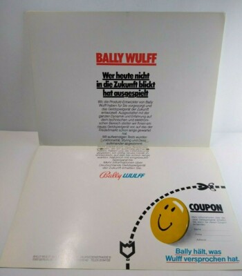 Bally Wulff Vintage Original Slot Machine Promo Artwork Sheet German Brochure