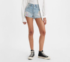 Women's Levi's 501 Original High Rise Shorts Size 27 Fresh As A Daisy Short Blue