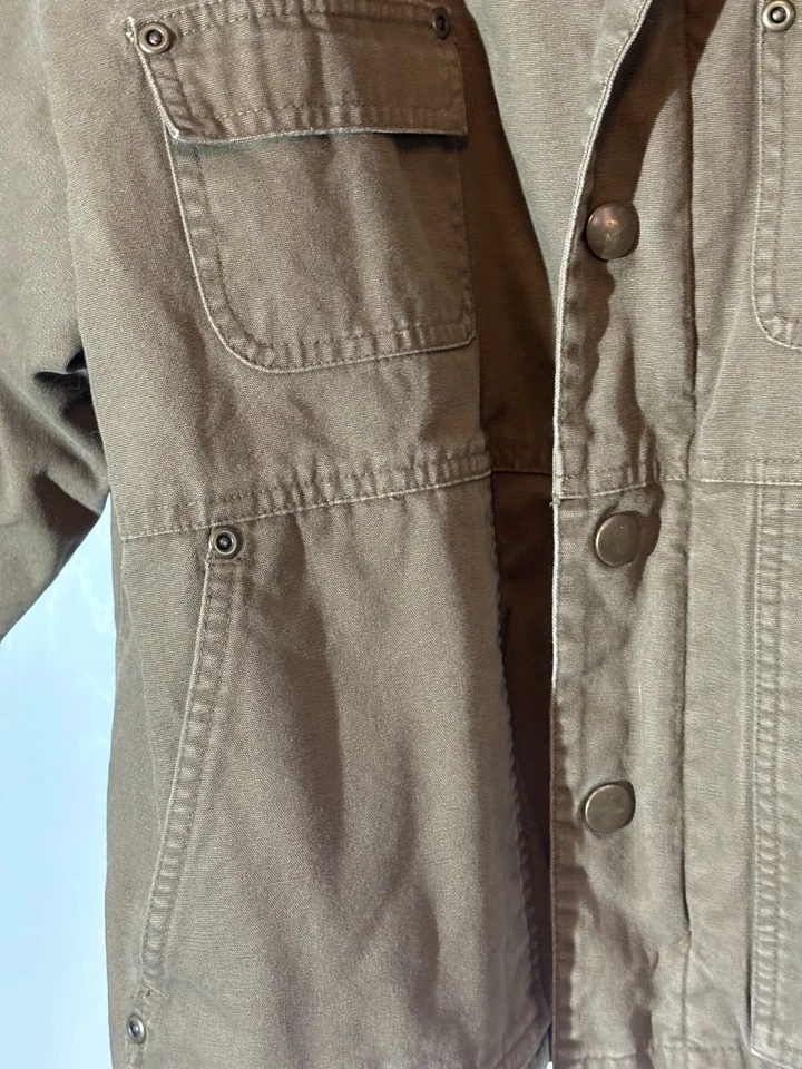 Abrigo de granero Class Club para niños talla pequeña marrón; cuello de cuero Foto 3 de 4