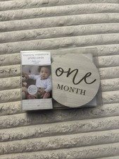 Baby Monthly Milestone Marker Discs - Classic Cursive Script Wooden Discs