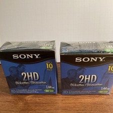 Sony 2HD 3.5" 1.44MB IBM-Formatted 10-PACK Micro Floppy Diskettes NEW SEALED X 2
