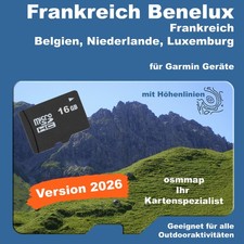 Frankreich Benelux Karte Topo mit Höhenlinien für Garmin etrex Oregon GPSmap