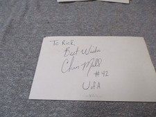 CHRIS MILL AUTOGRAPHED INDEX CARD