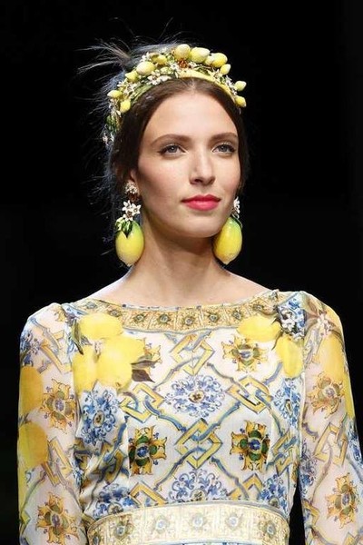 Women Dolce & Gabbana Dress Yellow Viscose 34
