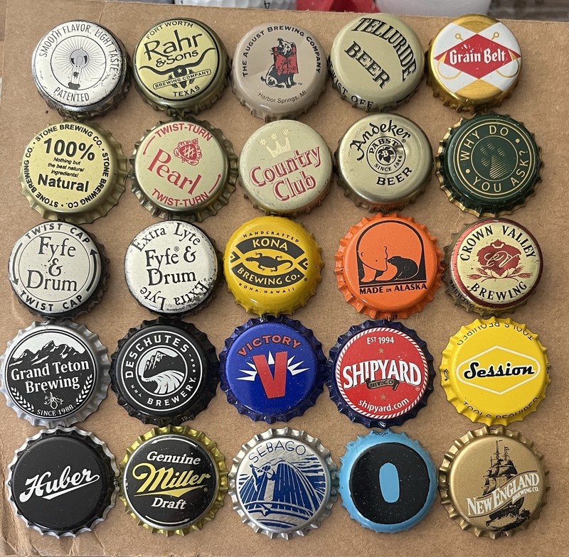 25 USA Beer Caps Crowns BOTTLE CROWN Craft Vintage