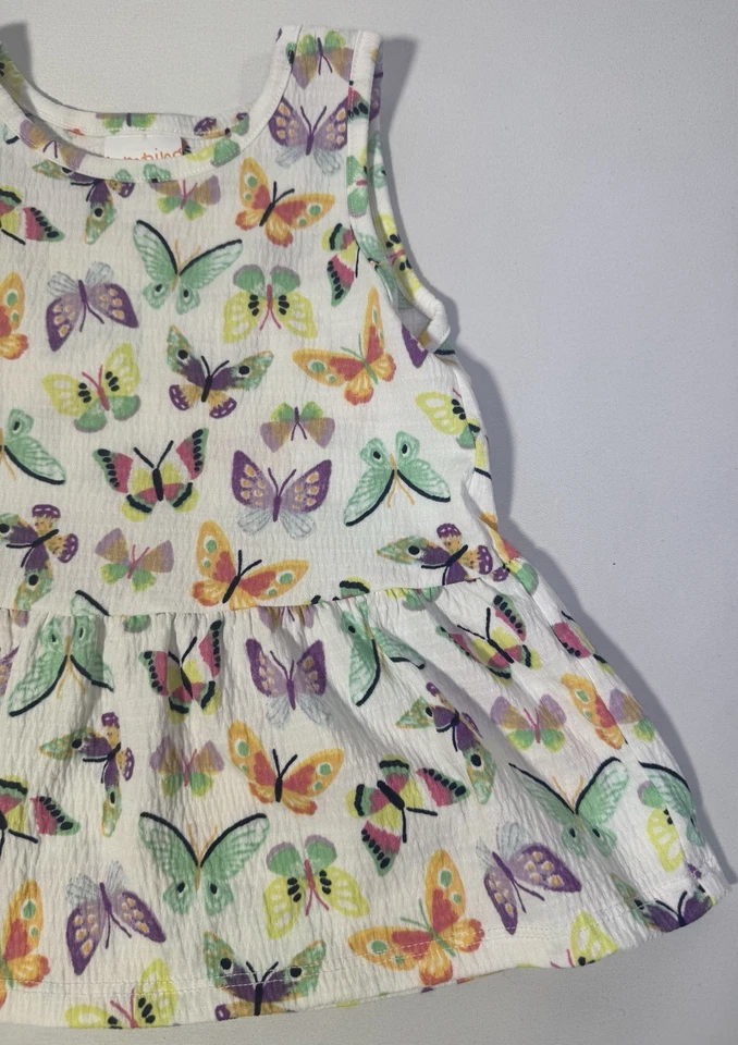 Conjunto corto Jumping Beans Butterfly camiseta sin mangas negra bicicleta pantalones cortos niñas 4T Foto 3 de 4