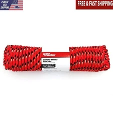 Diamond Braided Polypropylene Rope 3/8 Inch 100ft Multi-Purpose Durable Utility