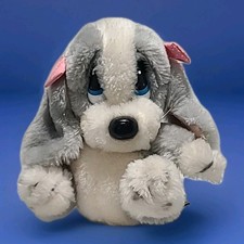 Vintage Applause Plush Sad Sam HONEY Gray Puppy Dog Pink Bows Stuffed