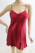VTG Y2K Victoria's Secret Babydoll Nightie Large All Silk Blood Red Slip Dress