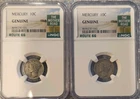 NGC Mercury Dimes Genuine 1944 Route 66 10C Silver Coins