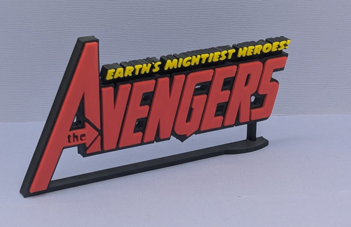 Avengers: earths mightiest heroes - 3D printed logo, desk or wall mounted.