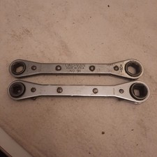 Vintage Robinair 5/16x3/16 10696 & Cal-Van 7/16x3/8 6 Pt Ratchet Wrenches.  USA