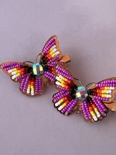 Native American beaded Butterfly Barrette