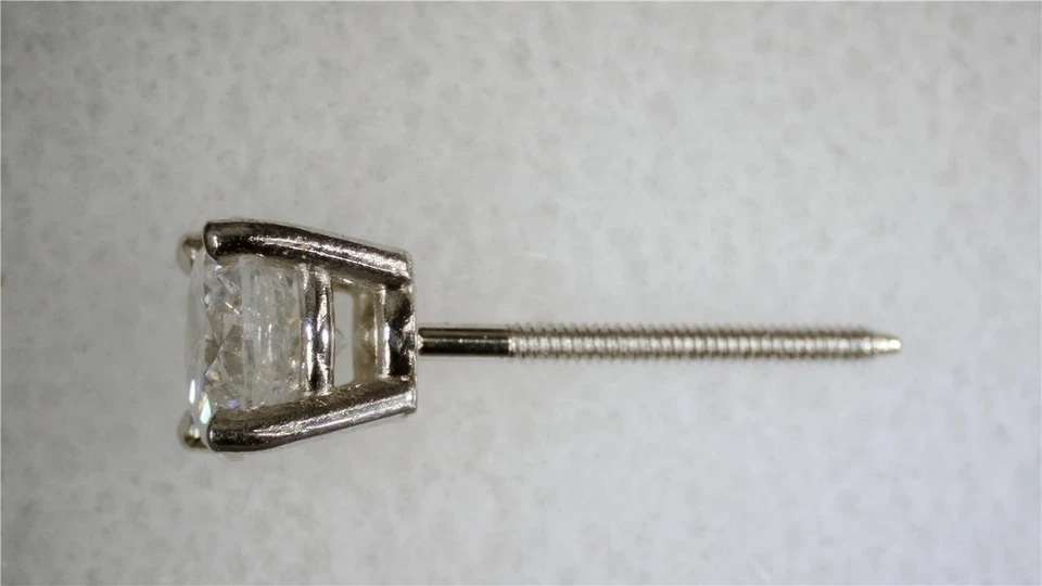 NUEVO .42CT. PENDIENTE ÚNICO PLATINO REDONDO DIAMANTE NATURAL Foto 4 de 4