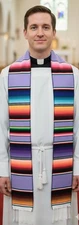 Catholic Priest Stole | Mexican Serape | Woven Striped Clergy Vestment