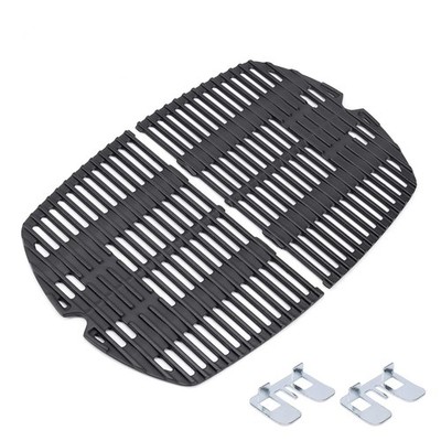 Cast Iron Cooking Grates Replacement for Weber Q200 Q220 Q2000 Gas Grills - 2 Pa