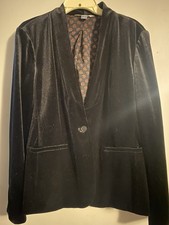 Old Navy Black Velvet Long Sleeve Soft Blazer Button Jacket Floral Lining L 0252