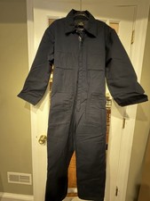 VTG Sears Work Leisure Snowmobile Suit Coveralls Snow Ice Fish Ski Blue Avg 44