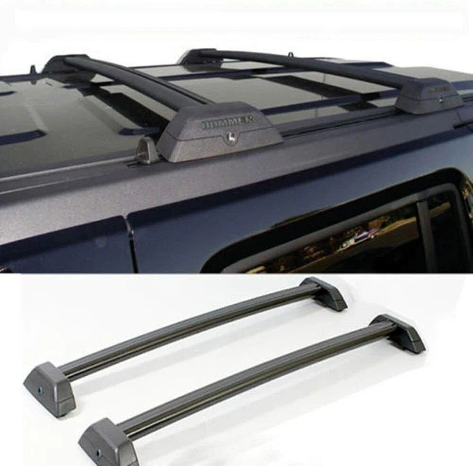 2Pcs Aluminum Roof Rail Rack Cross Bar Crossbar Fits for Hummer H3 H3T 2006-2010 - Image 2 of 4