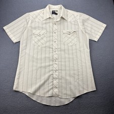 Vintage Wrangler Shirt Pearl Snap 16.5-35 Cowboy Cut Regular Fit Striped L USA