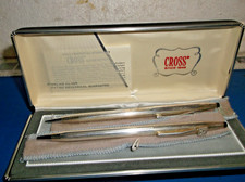 VINTAGE STERLING SILVER CROSS BALL POINT PEN AND PENCIL SET MADE IN USA