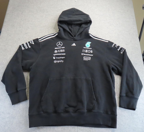 Mercedes AMG Petronas Hoodie Sweatshirt Mens XL Black F1 Formula One Team Adidas