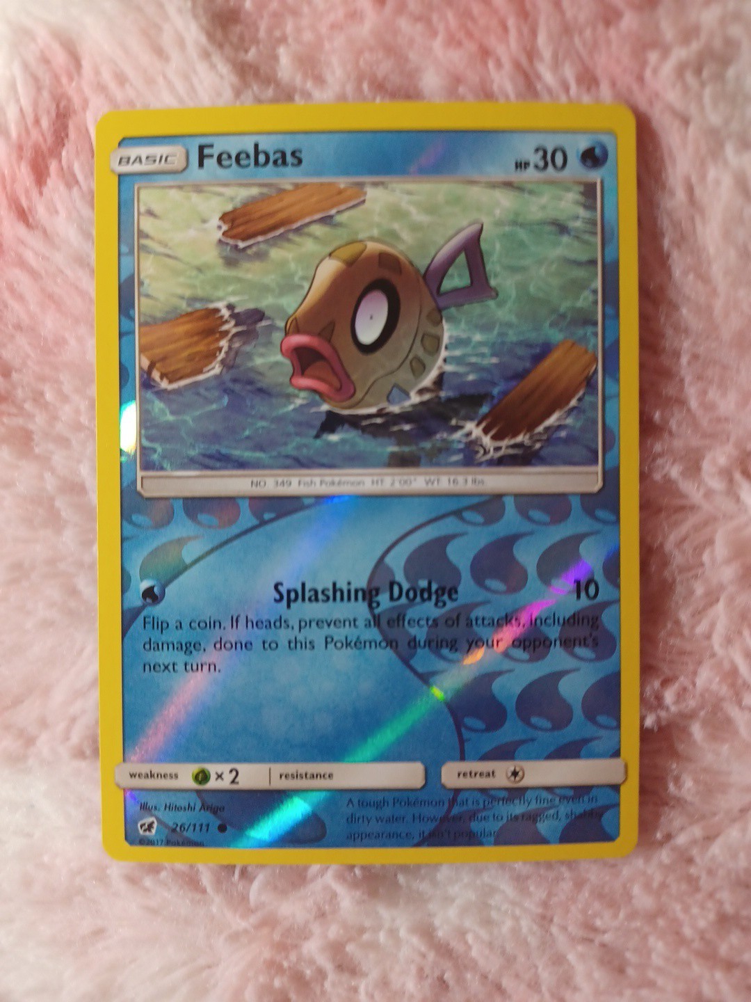Feebas 26/111 - Reverse Holo - Crimson Invasion - 2017 Pokemon Card - NM