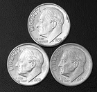 1950  P-D-S 10c SILVER Roosevelt Dimes.  BU/BU/AU  Year Set. see notes  (R220)