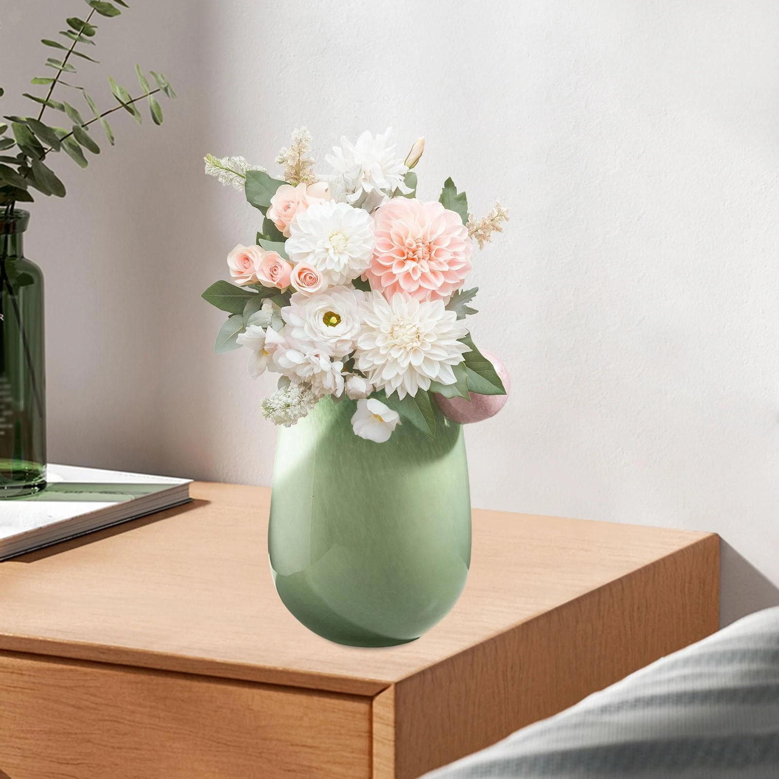 Glass Flower Vase Dried Flower Arrangement for Dining Room Living Room Decor