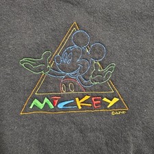 Mickey Unlimited Vintage 90's XL Black Embroidered Sweater USA Made Triangle