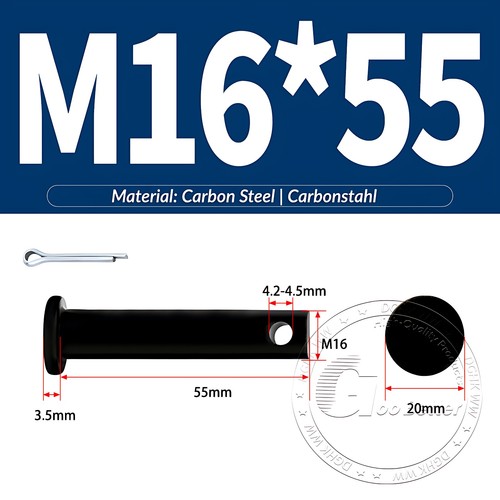 Pasador de horquilla negro pasador de bisagra pasador de retención pasador de aparejo métrico de acero al carbono M4-M30 - Imagen 128 de 201