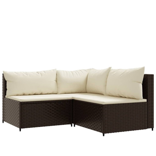 Patio Lounge Set Brown, Cream white - Picture 3 of 11