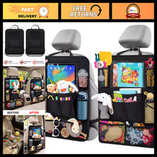 Backseat Car Organizer with 10 Pockets  Tablet Holder - 2 Pack, Black Storage S