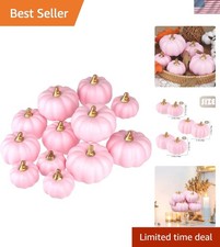 Artificial Pumpkins Bulk 12Pcs Assorted Sizes Harvest Lifelike Pumpkin Fake F...