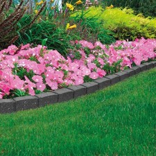 Nicoman Roman Castle Stone Garden Border 4-ft Rubber Landscape Edging Section...
