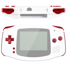 Clear Red Full Set Buttons for Gameboy Advance GBA - Handheld Game Console NOT