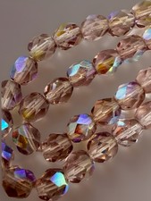 Czech Glass Faceted Beads 6mm Light Amethyst AB Qty: 25