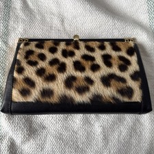 Echte Leopardenfell Handtasche Clutch Damen A...