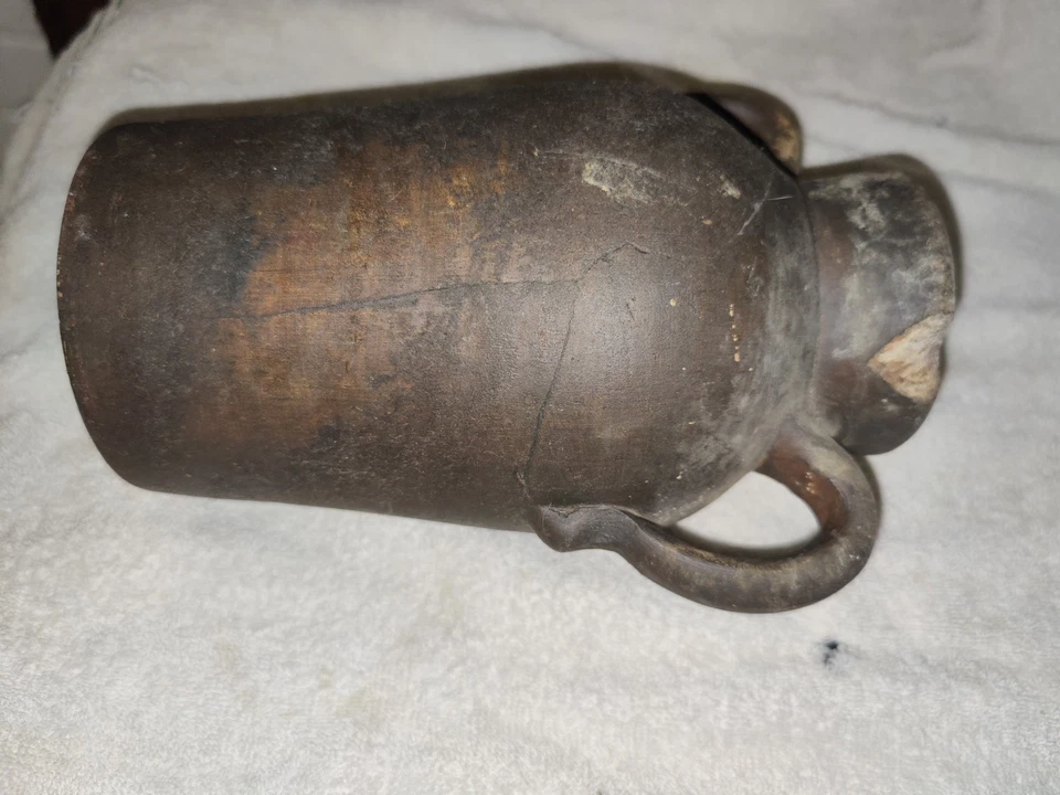 Jarra de arcilla, jarra de arcilla antigua, jarrón, urna, jarra de arcilla, arcilla vieja... 8,5 pulgadas. Foto 4 de 4