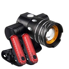 2Sets USB Rechargeable LED Bicycle Headlight Bike Front Rear Lamp Cycling LighKK