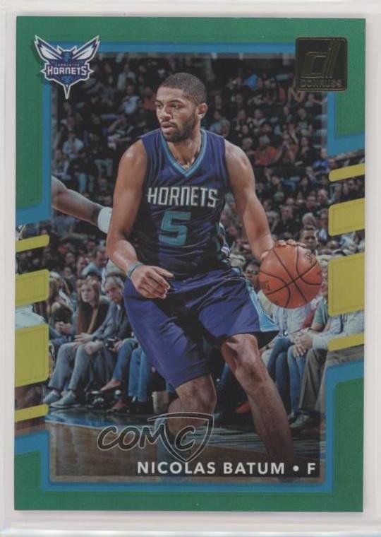 2017-18 Panini Donruss Holo Green & Yellow Laser Nicolas Batum #17 00ah