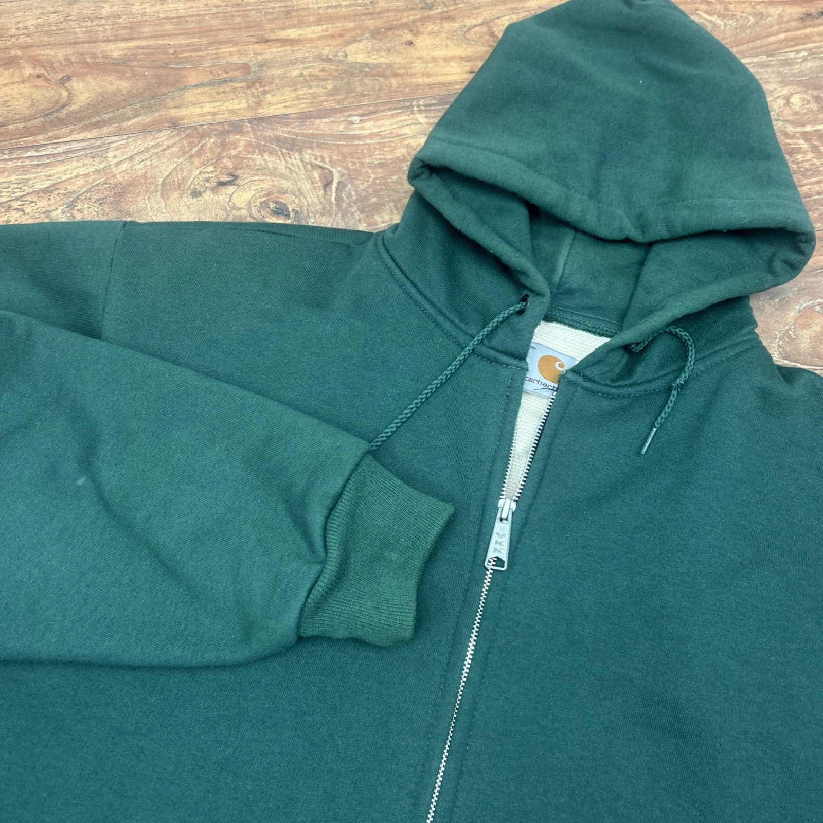 Vintage 80s Carhartt Men 3XL Hunter Green Zip Up Waffle Lined Thermal Hoodie 868
Opens in a new wind