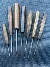 7 ANTIQUE WOOD CARVING GOUGES